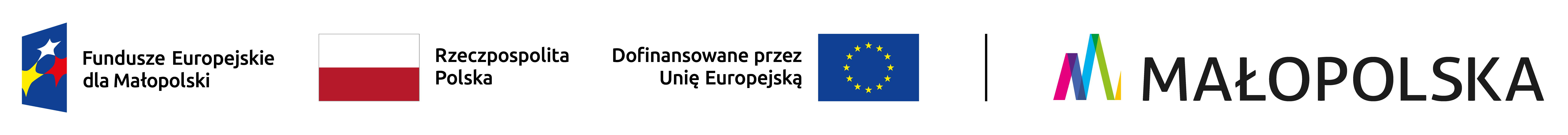 logotypy UE, RP,logo Małopolski