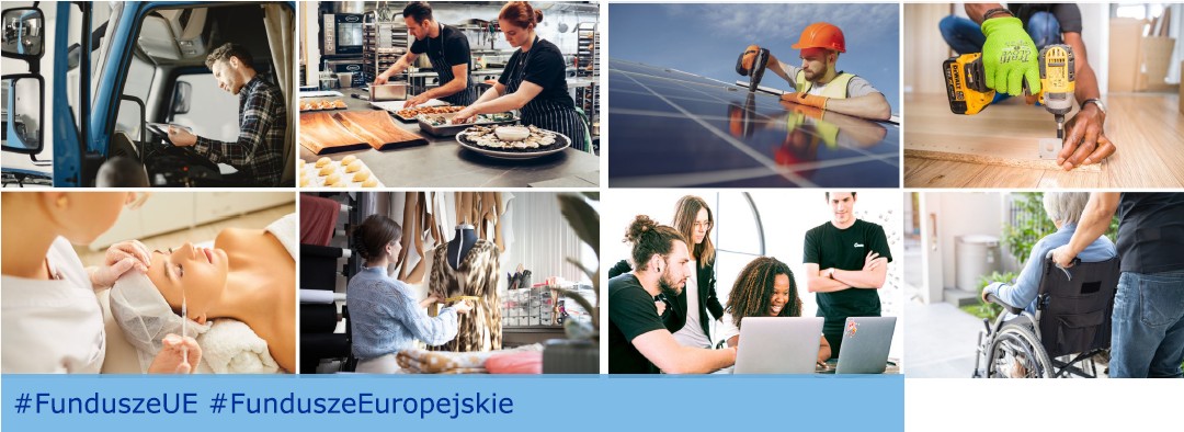 KOlaż zdjęć przedstawiający różne zawody