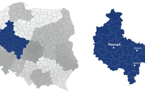 mapa Polski i województwa wielkopolskiego